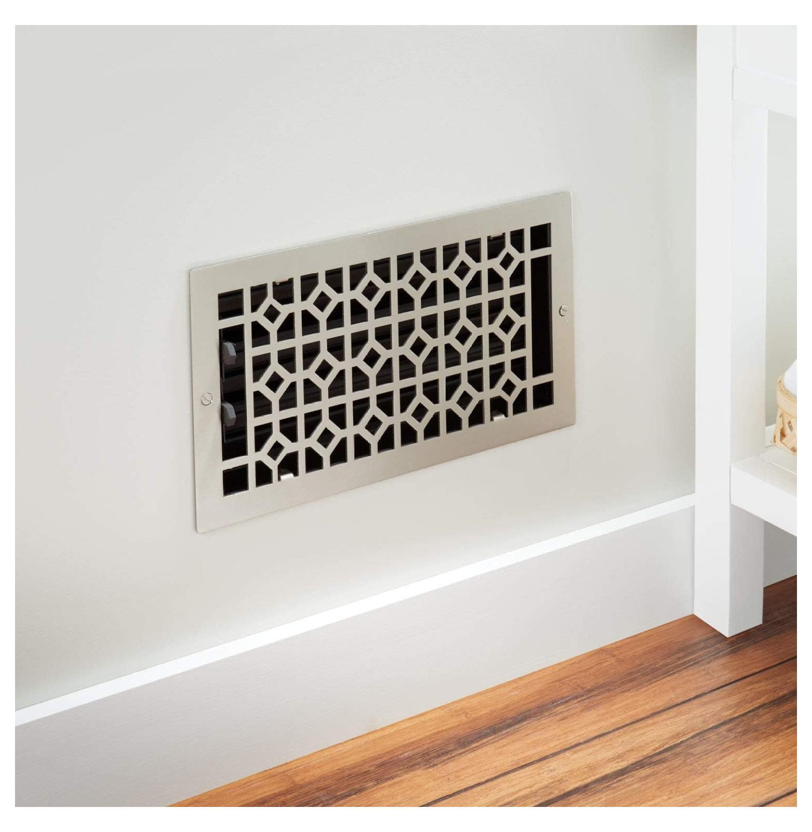 Naiture Appert Steel Wall Register in 4" X 10" (5-1/4" X 11-3/8" Overall), Black Finish