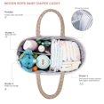 thumbnail image 3 of YeaYee Organizador de pañales para bebé Cesta de almacenamiento portátil para guardería con compartimentos intercambiables Cestas de cuerda tejida 100% algodón Bolsa para coche y cambiador Regalo para, 3 of 5