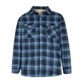 thumbnail image 3 of Njoeus Men's Warm Sherpas Lined Fleeces Plaid Flannel Shirt Jacket Thicken Winter Coat Outerwear with Pocket S-5XL （Available in Big & Tall Sizes), 3 of 5