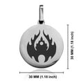 thumbnail image 2 of Stainless Steel Fire Element Round Medallion Keychain Circle Ring, 2 of 2