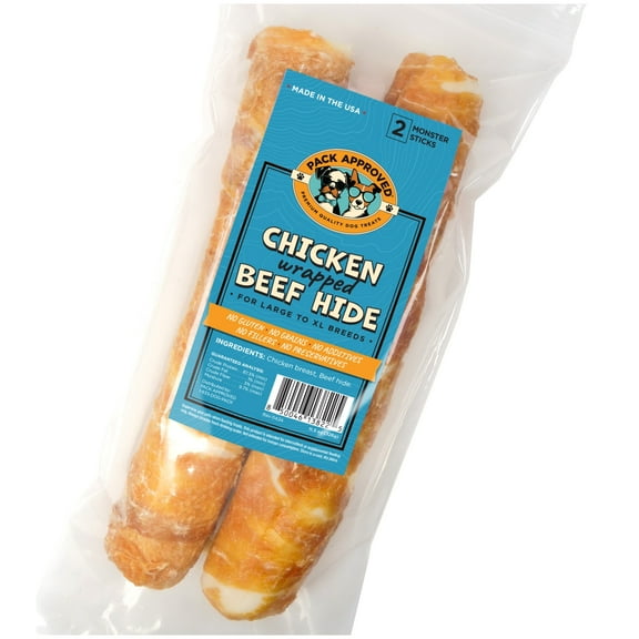 Pack Approved Chicken Wrapped Rawhide Treats for Dogs, 11.5 oz, Pack of 2