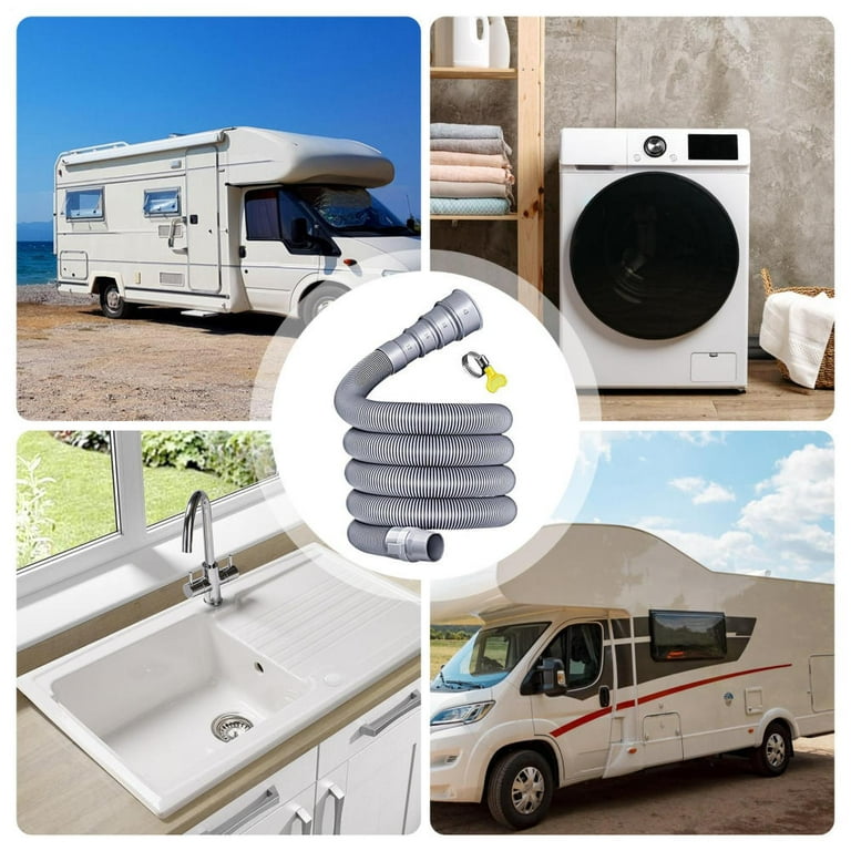 Foldable Caravan Sewer Pipe Kit 3/4//5m RV Trailer Sewer Hose With