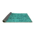 thumbnail image 2 of Ahgly Company Indoor Round Oriental Turquoise Blue Industrial Area Rugs, 7' Round, 2 of 4