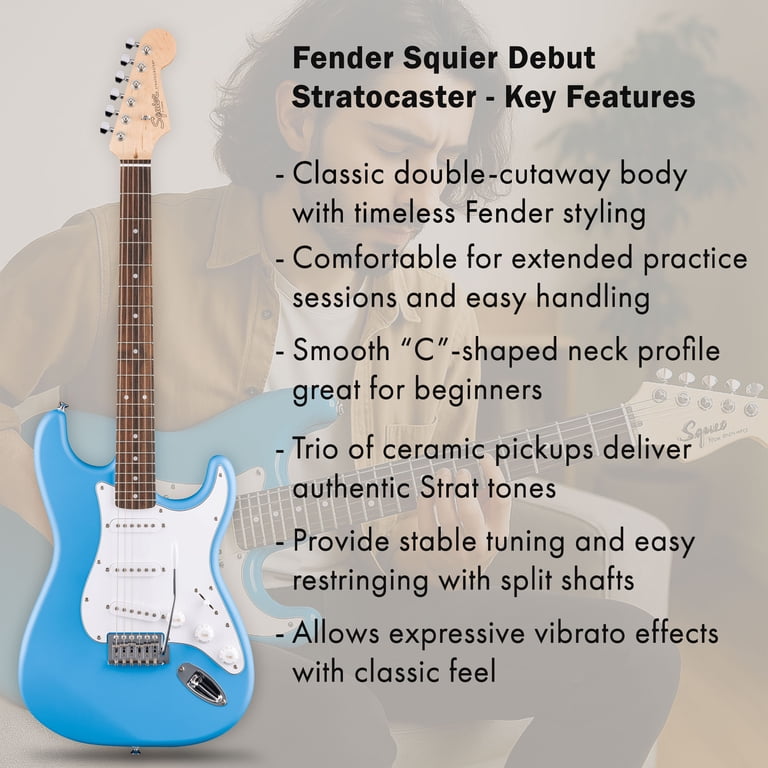 Fender Squier Stratocaster California Blue Guitar, 3 Single-Coil