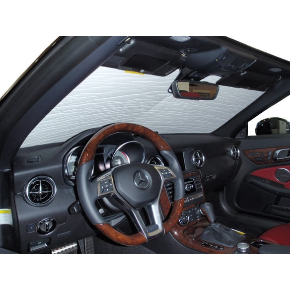 HeatShield, The Original Windshield Sun Shade, Custom-Fit for Mercedes-Benz SLK250 Convertible 2012, 2013, 2014, 2015, Silver Series