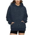 thumbnail image 3 of Men's Solid Color Long Sleeved Hooded Sequin Pullover Hoodie Hoodie, 3 of 7