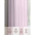 thumbnail image 7 of Pink White Stripe Semi Sheer Curtains 108 Inch Length 2 Panels Set, Modern Minimalist Geometric Striped Sheer Kitchen Curtain Privacy Voile Window Curtain for Living Room Bedroom Rod Pocket Drapes, 7 of 7