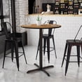 thumbnail image 2 of Bowery Hill Table de Bar de Restaurant Ronde de 36 Pouces en Noir et Noyer, 2 of 4