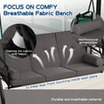 thumbnail image 5 of Haverchair 3-Seat Patio Porch Swing Outdoor Swing with Adjustable Canopy and Backrest, Thickened Cushion, Pillow and Foldable Side Tray for Patio, Backyard, Porch Swing Bed for Spring, 5 of 9