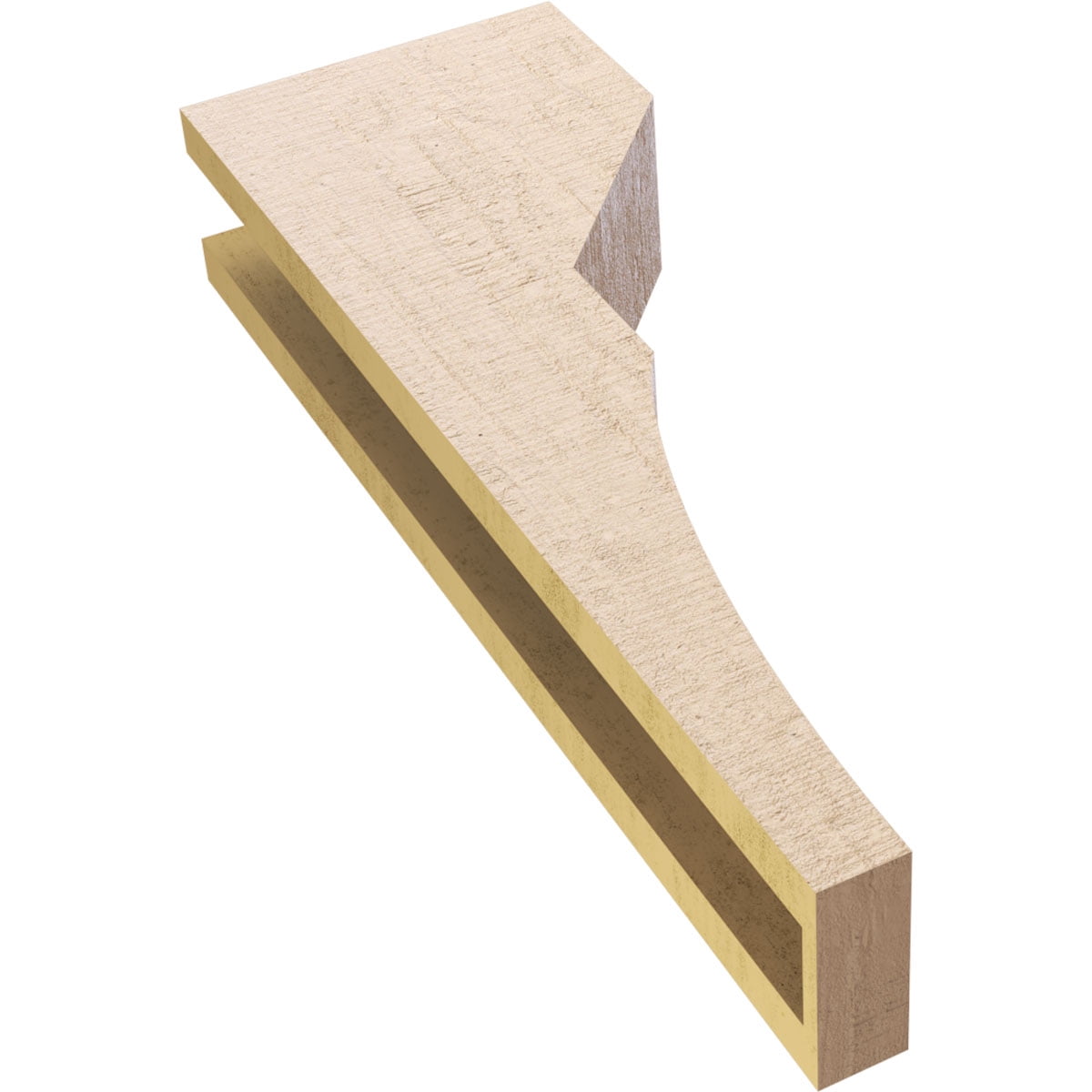 4"W x 8"D x 24"H Thin Monterey Rough Cedar Woodgrain TimberThane Corbel, Primed Tan