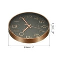 thumbnail image 2 of Uxcell 12" Wall Clock Battery Operated Silent Non Ticking Round Clock, Black Gold, 2 of 6