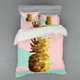 thumbnail image 2 of Ambesonne Indie Bedding Set 3 Pcs, Poly Pineapple Summer, Twin, Mint Green Pale Brown, 2 of 3