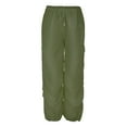 thumbnail image 5 of Hpapadks Women's Pants Plus Size Wide Leg Low Waist Solid Cargo Pant Womens Slacks Green XL, 5 of 7