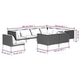 thumbnail image 5 of vidaXL 9 Piece Garden Lounge Set with Cushions Poly Rattan Dark Grey, 5 of 5