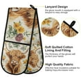 thumbnail image 2 of Yayeee Double Oven Mitt Kitchen Heat Resistant Baking 35" x7" Quilted Glove, Floral Cow, 2 of 6