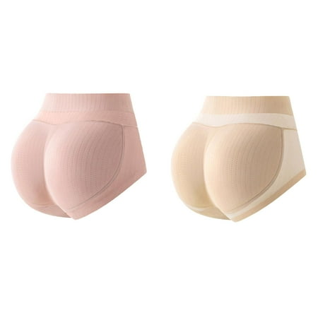 (2-Packs)Body Sculpting Artifact Silk Thong Lifting Pants Peach Vibrating Pantie s with Control Beautiful Women Underwear Lace Cotton Pad Seamless Underwear
