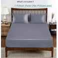 thumbnail image 6 of Bamboo Viscose Fitted Sheet 1 Pack Full Size Only,400 Thread Count,8-16" Deep Pocket,Bottom Sheet Colorfast Soft & Silky & Breathable(1 Fitted Sheet Only, Dark Grey, Full), 6 of 7