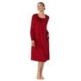 thumbnail image 5 of Aria Women's Knit Velour Long Sleeve Square Neck Nightgown with Pockets, Sizes S to 5X, 5 of 5