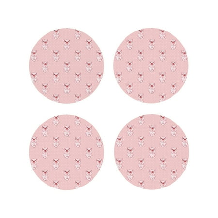 

Kdxio Pig Polka Dot Funny Coasters 4 Pcs Leather Coasters Housewarming Gifts Protect Furniture from Water Marks Scratch and Damage