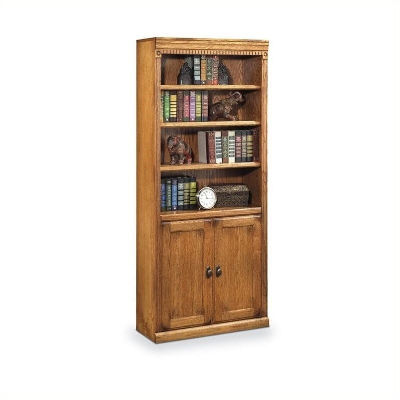 Kathy Ireland Home by Martin Huntington Oxford Bookcases With Lower Doors in Wheat
