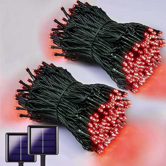 2-Pack 400LED 72FT Halloween Decorations Lights, Green Wire String Mini Lights Outdoor, Waterproof 8 Modes Decorative Twinkle Lights for Xmas Tree (Red)