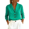 thumbnail image 2 of Conairie Linen Shirts For Womens Solid Regular Fit Collar Long Sleeve Button Down Shirt Comfortable Beach Vacation Clothes Summer 2026 Green L, 2 of 4