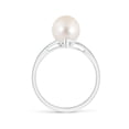 thumbnail image 2 of ANGARA Solitaire Freshwater Cultured Pearl Bypass Split Shank Ring in 14K White Gold for Women | June Birthstone, Birthday, Anniversary, Jewelry Gift for Women | Pearl Ring, 2 of 8