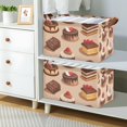 thumbnail image 2 of Yayeee Foldable Storage Basket for Shelves with Handles Waterproof Cloth Bins, Creamy Cake, 2 of 7