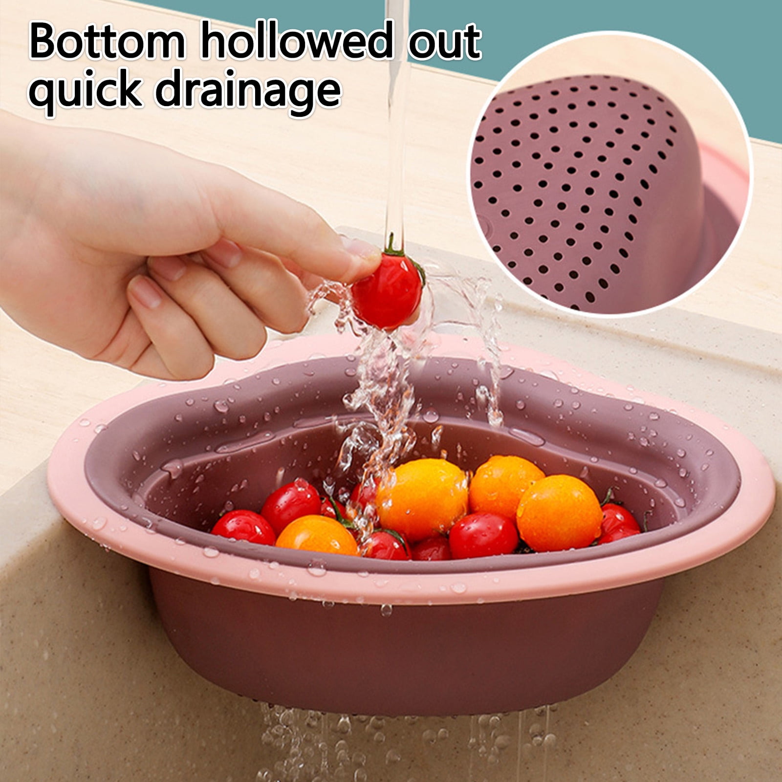 Corbeille à Fruits Avec Pied Et Trous De Drainage - Diamètre 25 Cm, Hauteur 11 Cm - Beige - Pour Comptoir De Cuisine - 9