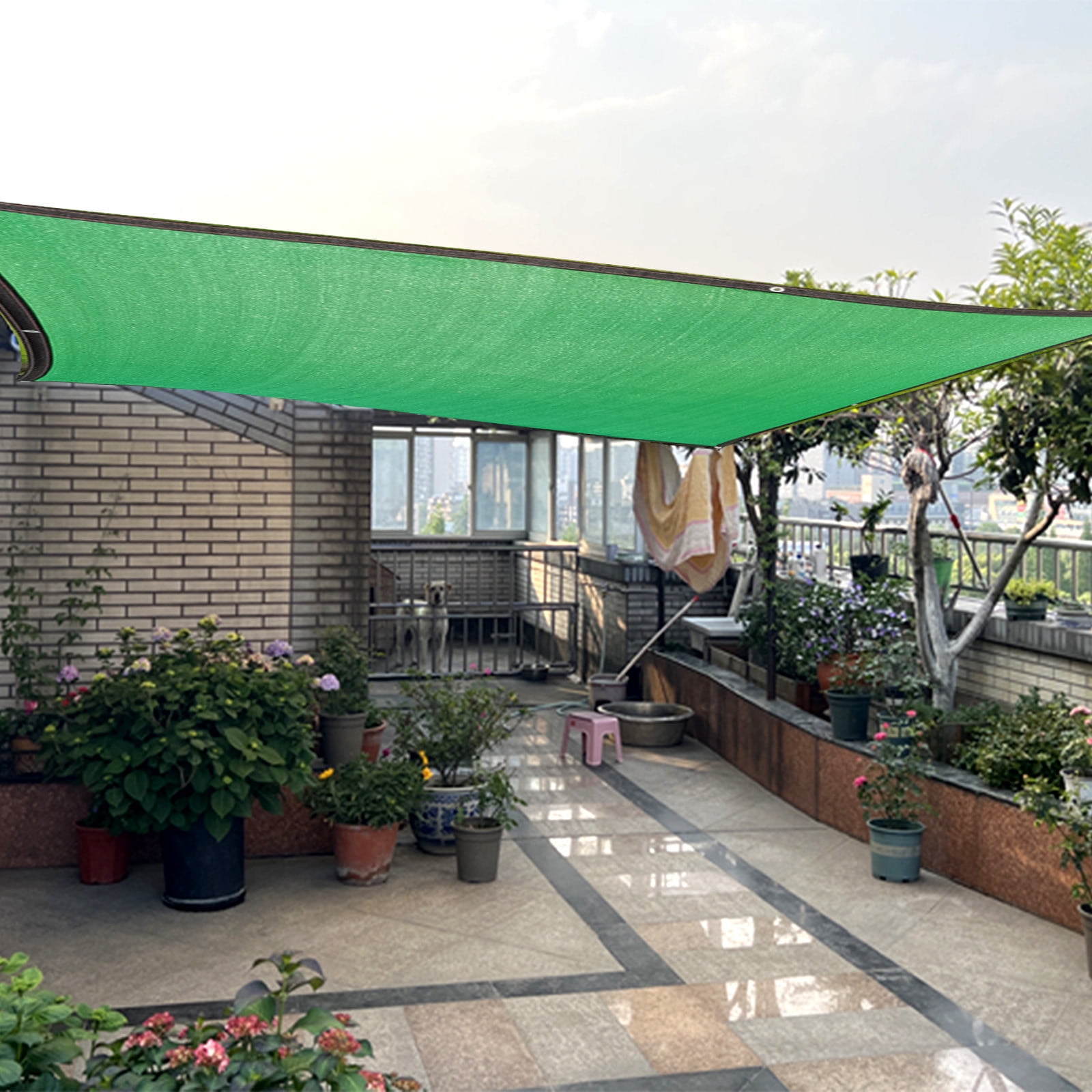 Summer Savings Clearance! Boovnll Sun Shades Outdoor Patio, 6.6x10Ft Rectangle Sand UV Block Sunshade Mesh Insulation Permeable Heavy Duty Shade Cloth for Outdoor Patio Yard Backyard Garden, Sun Shade