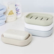 FXMLRLK 1Pc Double Layer Draining Plastic Soap Dish, Plastic Bar Soap Holder, Suitable for Shower, Bathroom, Kitchen, Portable for Home, Travel & Daily Use (Blue)