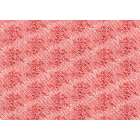 Ahgly Company Indoor Rectangle Patterned Light Coral Pink Area Rugs, 5' x 7'