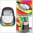 thumbnail image 4 of Pink and Yellow Tie Dye Pattern 17" School Backpacks for Teens,Waterproof Oxford Fabric,S-Shape Padded Straps for School,Travel,Hiking,Camping, 4 of 6