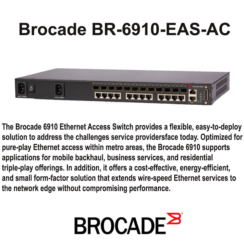 Brocade 6910 Ethernet Access Switch - Switch - managed - 12 x 10/100