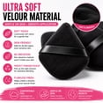thumbnail image 3 of 15PCS Black Triangle Powder Puff Set, Soft Velour Makeup Puffs with Finger Strap, Reusable Face Powder Applicator for Loose Powder, Foundation, Setting Powder and Makeup Blending, 3 of 8