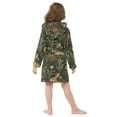 thumbnail image 4 of FORMRS Niños Bathrobe Unisex Hooded Robe Soft Plush Pajamas Sleepwear, Size 7-9T, Brown Floral Rabbits Pattern, 4 of 7