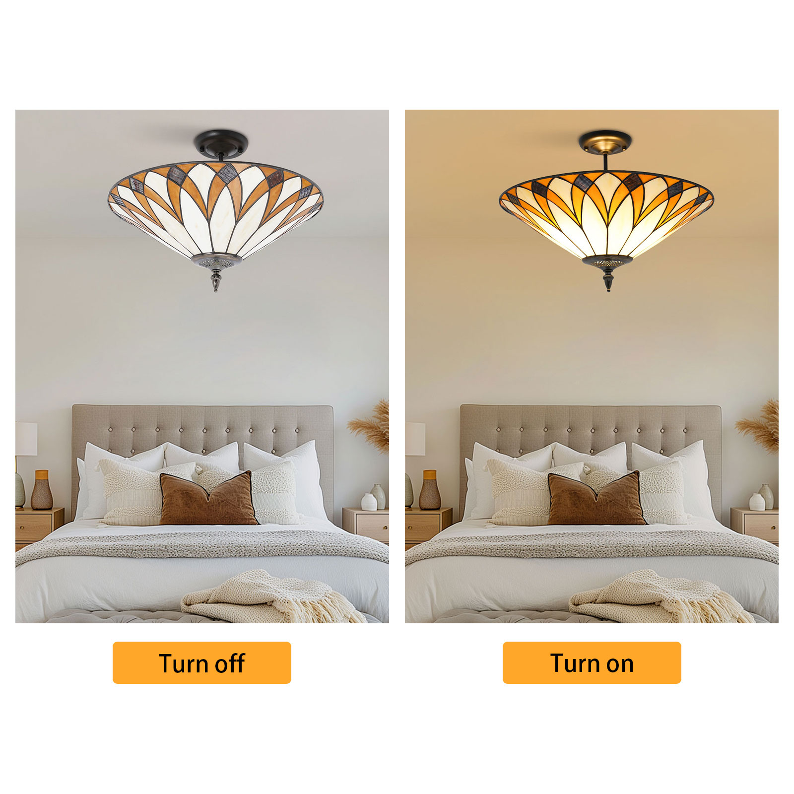 Ceiling Light Fixture, Flush Mount Ceiling Light Conical Ceiling Lamp for Indoor