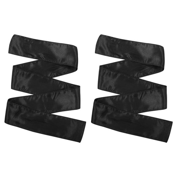 Yardwe 2Pcs Soft Silk Satin Black Headscarf Hair Wrap Front Wig Hair Scarf Easy to Wash