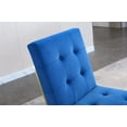 thumbnail image 4 of Modern Velvet Dining Chair Set of 2, Button Tufted Armless Side Chair with Golden Metal Legs, Accent Kitchen Chair for Bedroom Living Room, Blue, 4 of 7