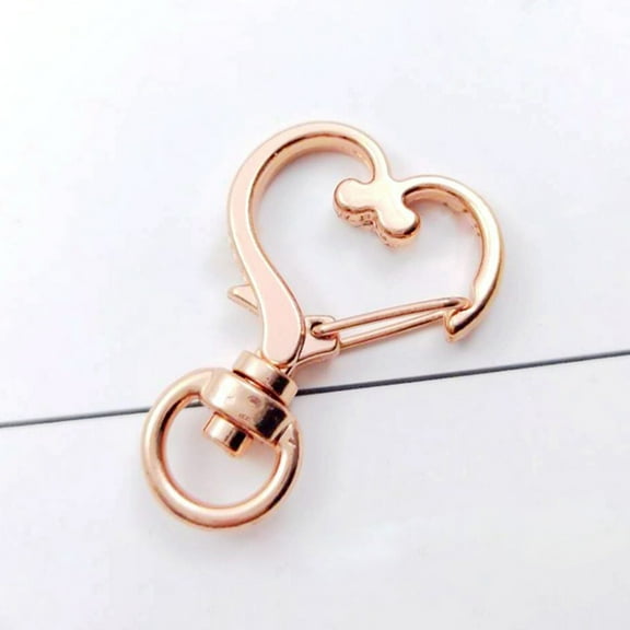 Ovzne Heart Shaped Keychain Hooks with Key Rings, Key Chain Clip Hooks Claw Clasps for Keychains Jewelry DIY Crafts, Supplies Accessories Small Fresh Bag Pendant
