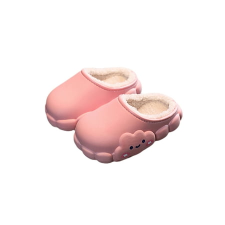 

Difumos Boys Warm Shoes Slip On Clog Slipper Plush Fuzzy Slippers Home Anti-Slip Clogs&Mules Cozy Closed Toe House Shoe Pink 8C