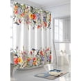 thumbnail image 3 of Vintage Flowers Long Shower Curtain Set, Waterproof Shower Curtains for Bathroom, Spring Floral Botanical Pastoral Washable Fabric Cloth Bath Curtain for Bathtub Decoration with Hooks 72x84 Inches, 3 of 6