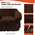 thumbnail image 4 of LABBA Fundas Elásticas para Sillones con Olanes, Juego de 3 Piezas, para Sofá Individual/Love Seat/Tres Plazas Color  Café Chocolate, 4 of 5