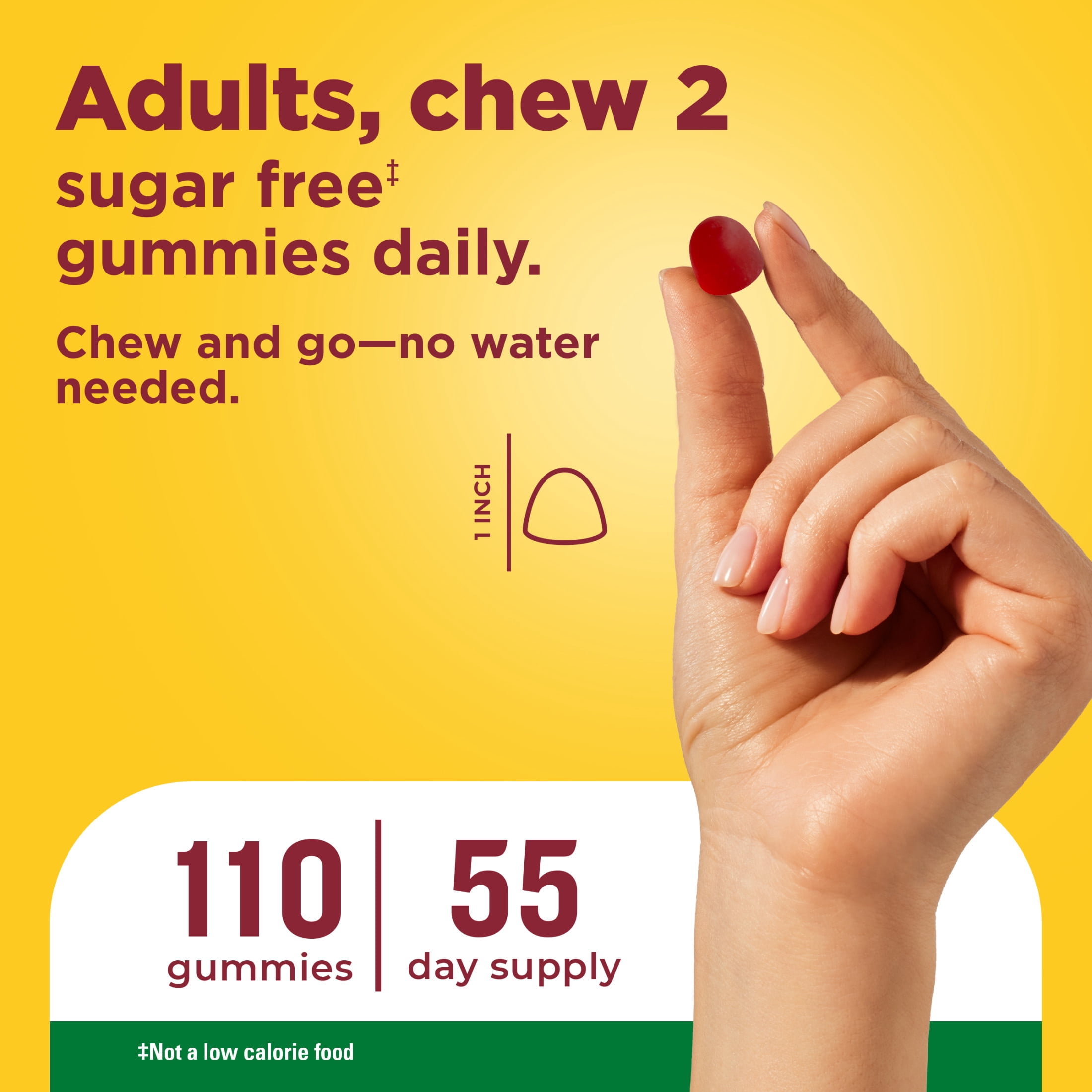 Nature Made Zero Sugar Energy Vitamin B12 Gummies, Brain Support, 110 Count
