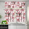 thumbnail image 2 of fihei Valentine''s Day Kitchen Curtains 3 Piece Set, Valentines Decoration for Home Indoor Farmhouse Kitchen Curtain and Valances Set 36'''' Pink Short Window Curtain Window Decor, 2 of 4