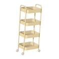thumbnail image 2 of Carrito rodante con ruedas, carrito utilitario, estantería móvil de metal, cesta para frutas y verduras para comedor, oficina, baño, lavandería Amarillo, 2 of 8