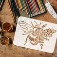 thumbnail image 3 of Flower Bees Painting Stencil 11.7x8.3 inch Hollow Out Big Bee Craft Stencil Reusable Plastic Floral Leaves Stencil DIY Art Template for Painting on Scrapbook Fabric Tiles Cabinets Mixed Color DIY, 3 of 7