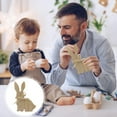 thumbnail image 2 of Easter Bunny Wooden Decoration Exquisite Rabbit Figurine Home Desk Ornament Idea Easter Decoration, 2 of 8