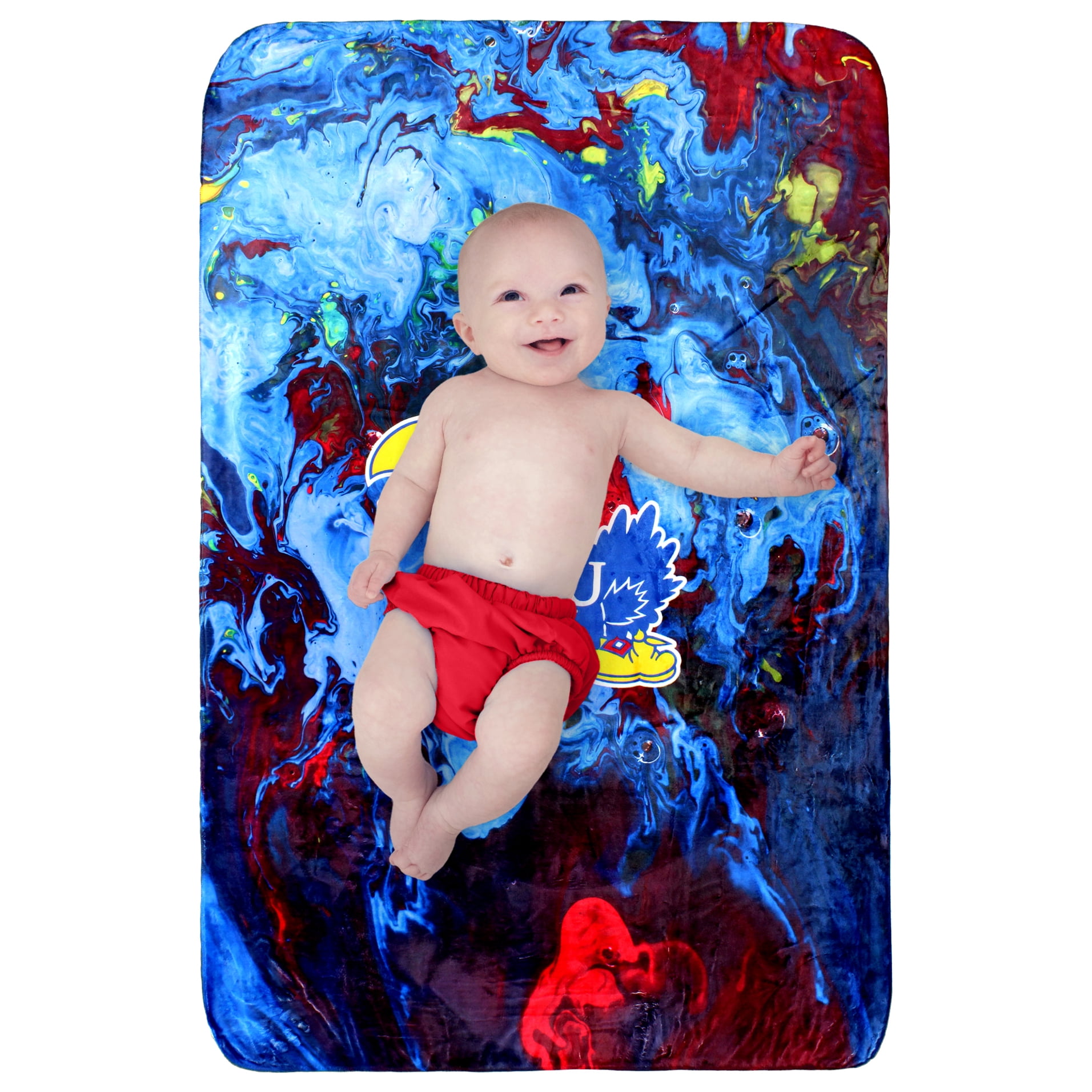 College Covers Kansas Jayhawks Sublimated Soft Throw Blanket, 30" x 40"