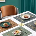 thumbnail image 4 of Mantel individual con estampado de piel de vaca de cuero PU de primavera, tapete aislante antideslizante cuadrado, mantel de mesa de estilo minimalista, mantel individual de hotel, 4 of 5